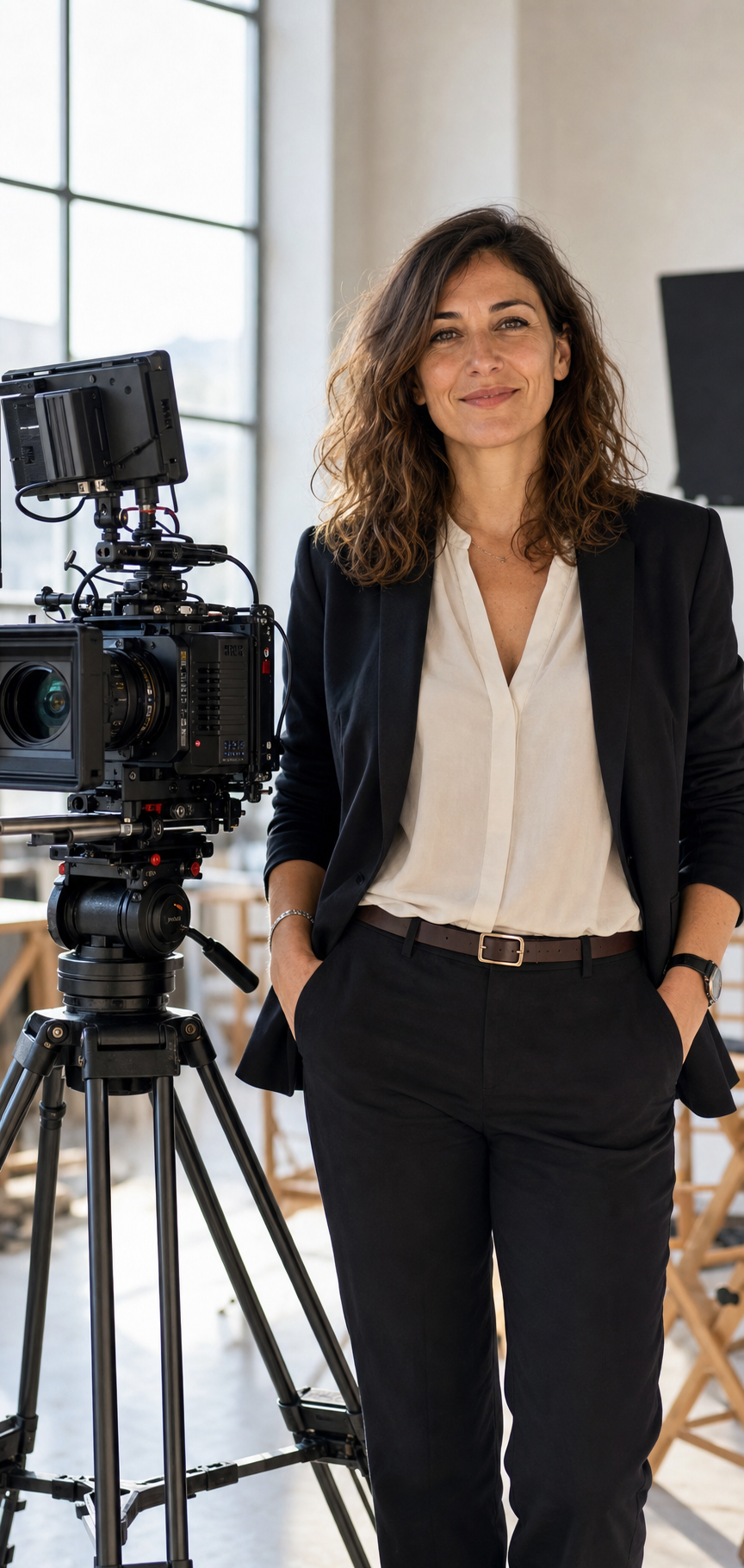 Bianca Rossetti, fondatrice di panning.click, ritratta con attrezzatura video professionale