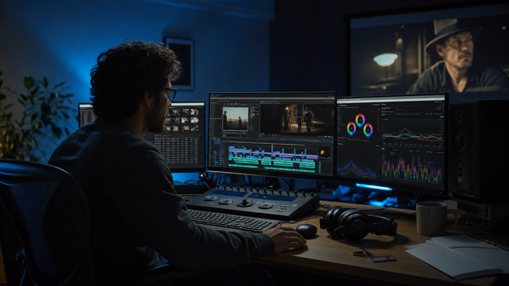 Anteprima camera 5: sala di post-produzione e color grading